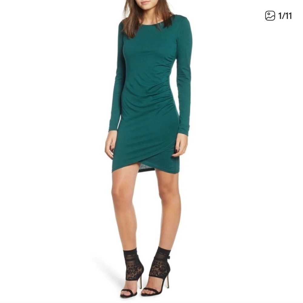 Leith Ruched Long Sleeve Dress